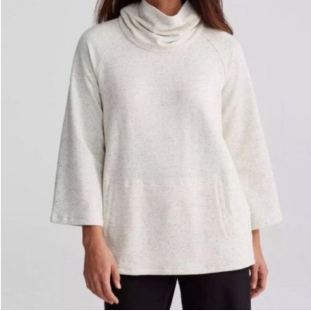 Eileen Fisher Funnel Cowl Neck
Speckled Terry Off White Sweater